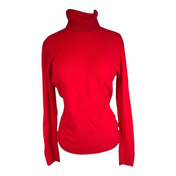 Neiman Marcus 100% Cashmere Red Turtleneck Sweater (Size [insert]) - Picture 1 of 10
